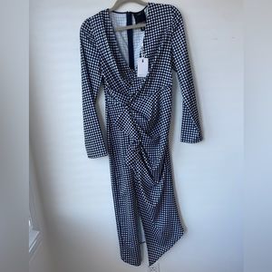 C/MEO COLLECTIVE Jagged Long Sleeve Midi Dress